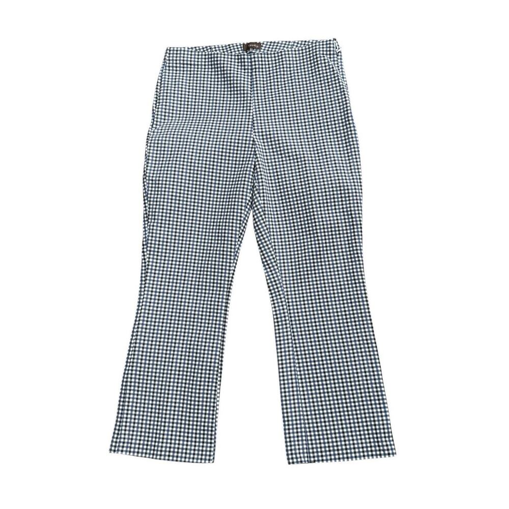 Crosby Plaid Prince Crop Flare Side Zip Pants Size 6